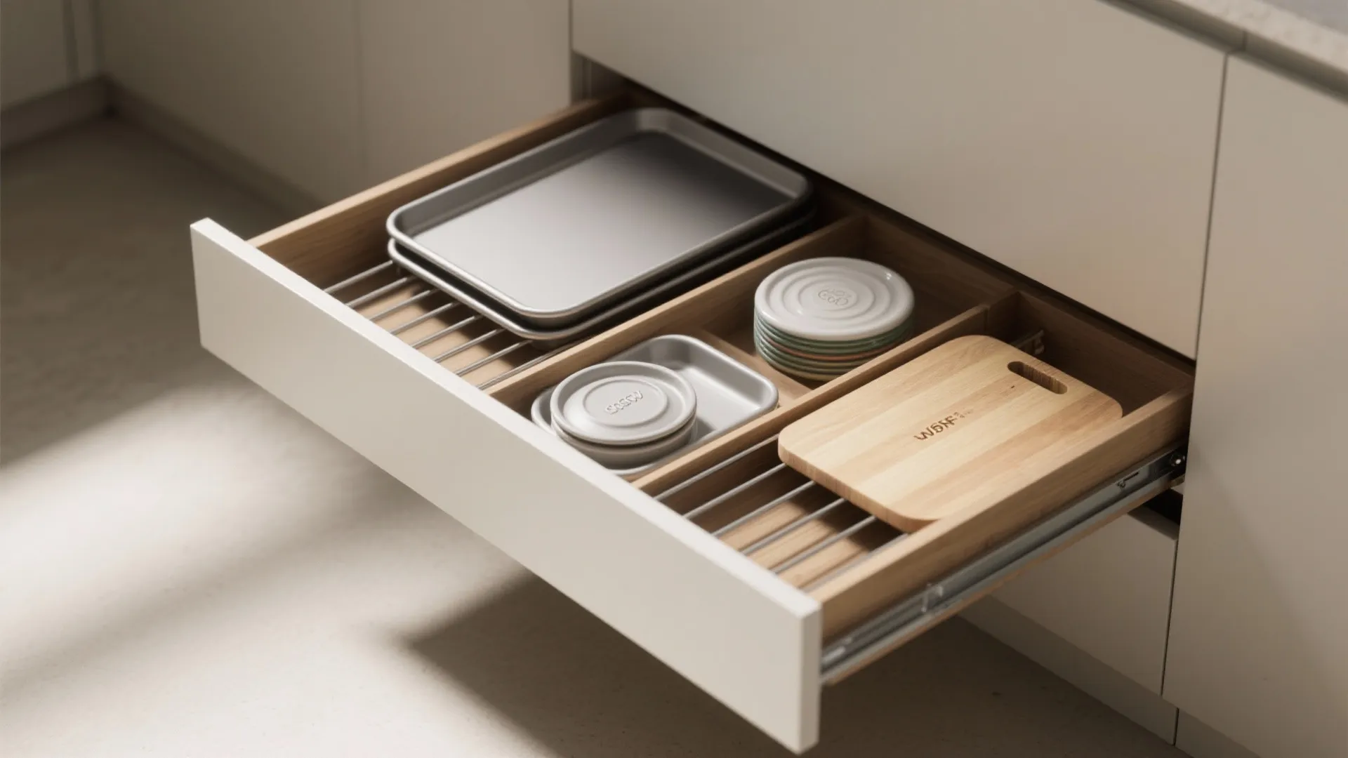3. Convert a Shallow Drawer into a Lid & Tray Station