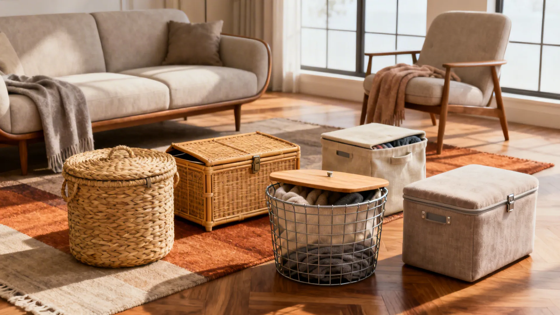 5 Creative Living Room Blanket Basket Ideas