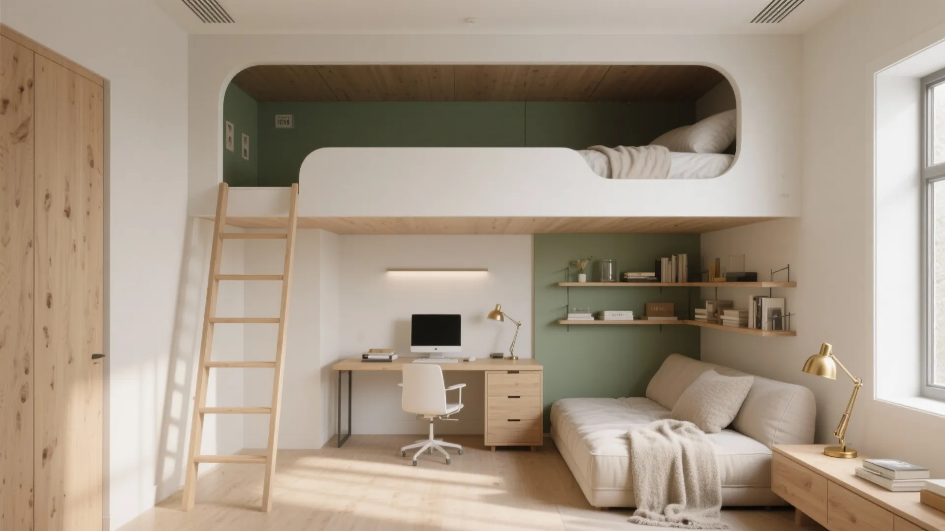 1. Lift the Bed, Create a Multi-Use Pod