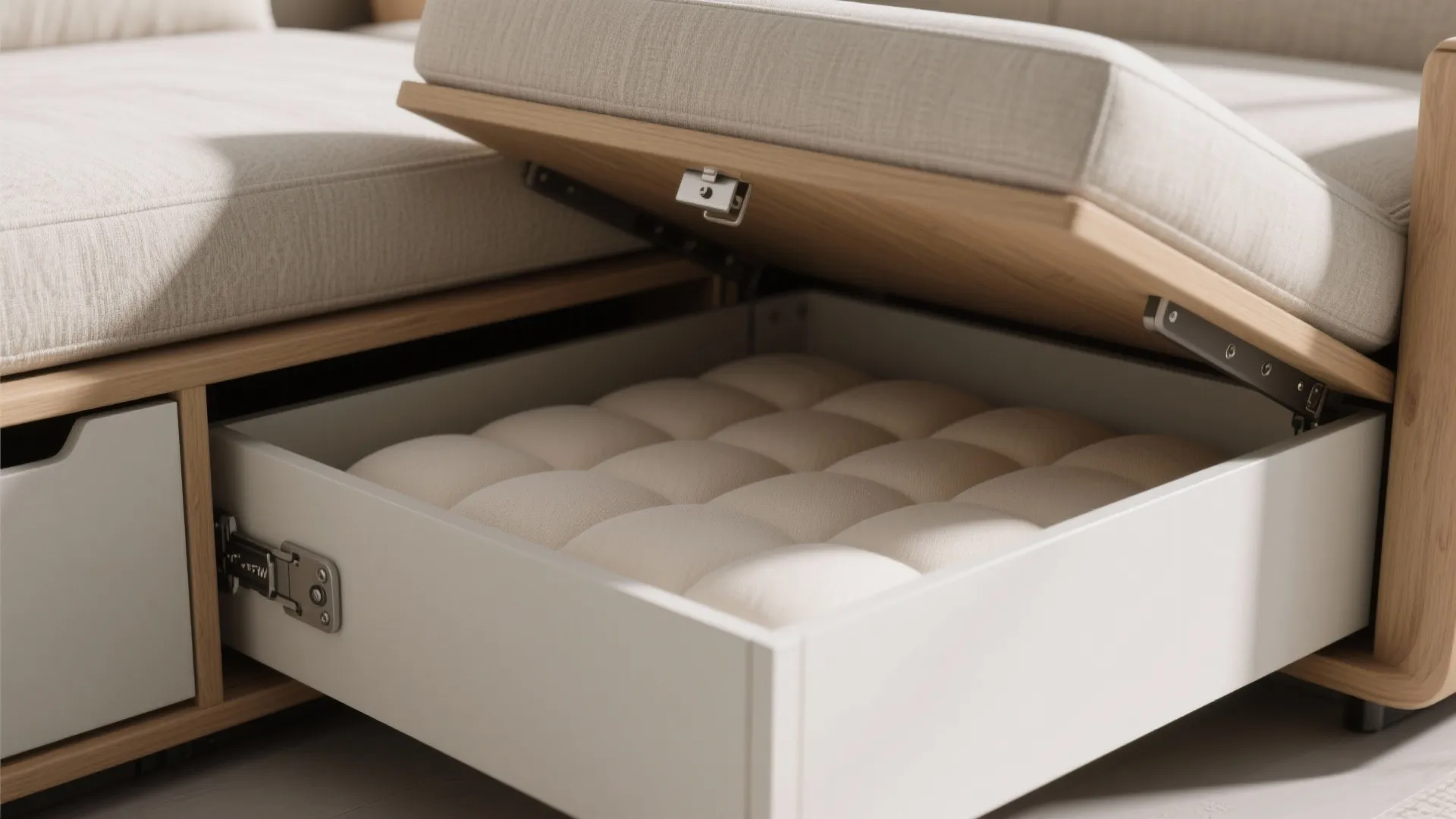 2. Lift-up seat with hidden compartment