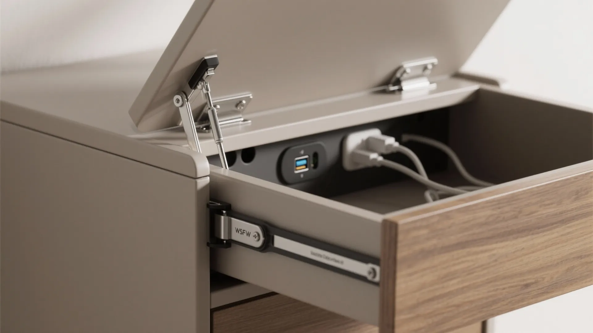 5) Lift-Top or Charging Chest for Tech-Friendly Living