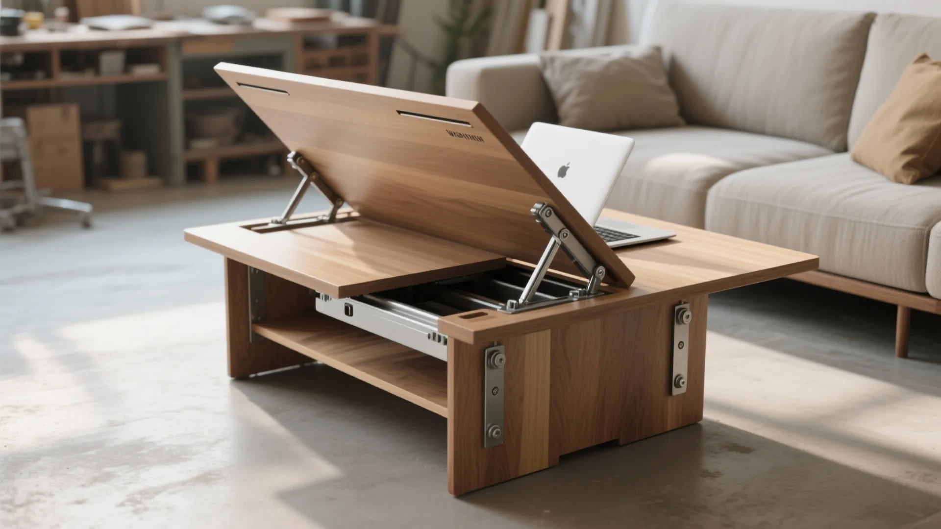 3. Lift-Top Coffee Table for Extra Function