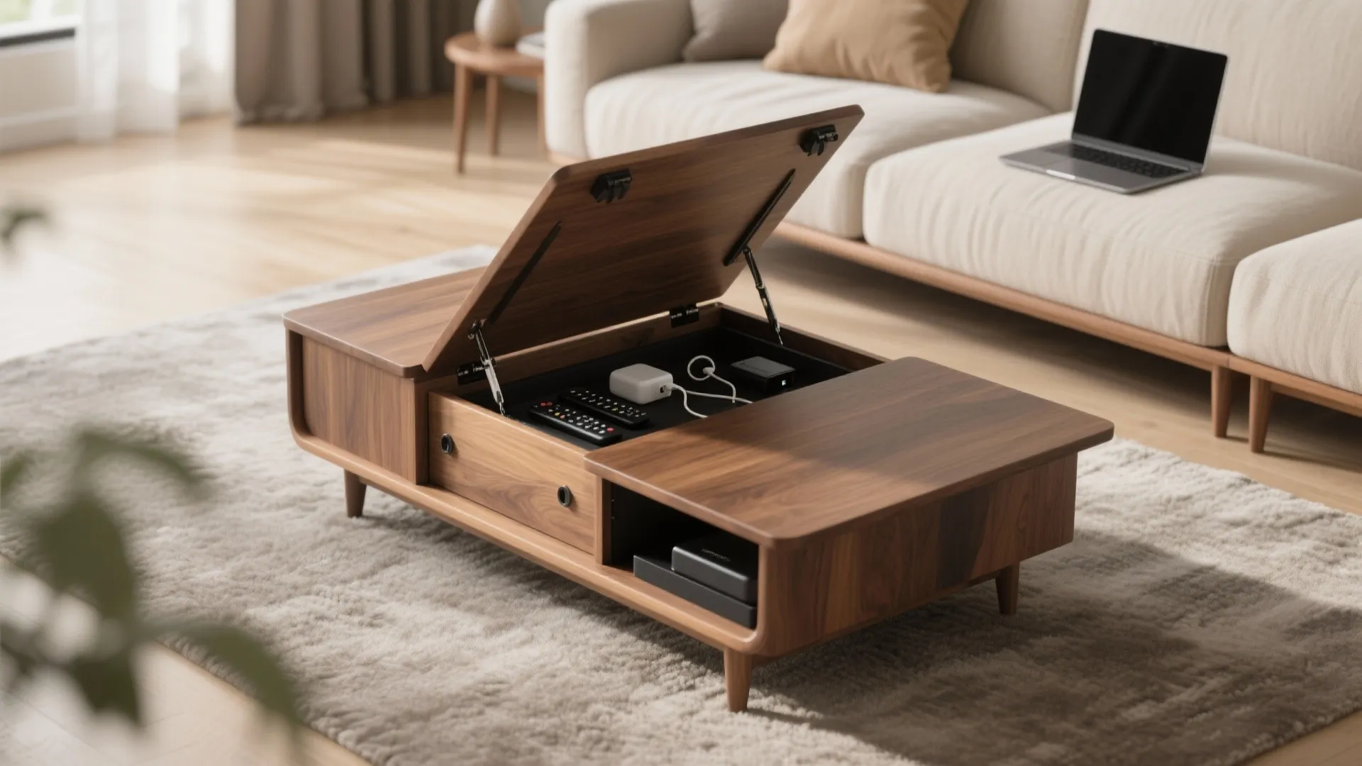 Lift-Top Storage Table: Dual-Purpose Comfort