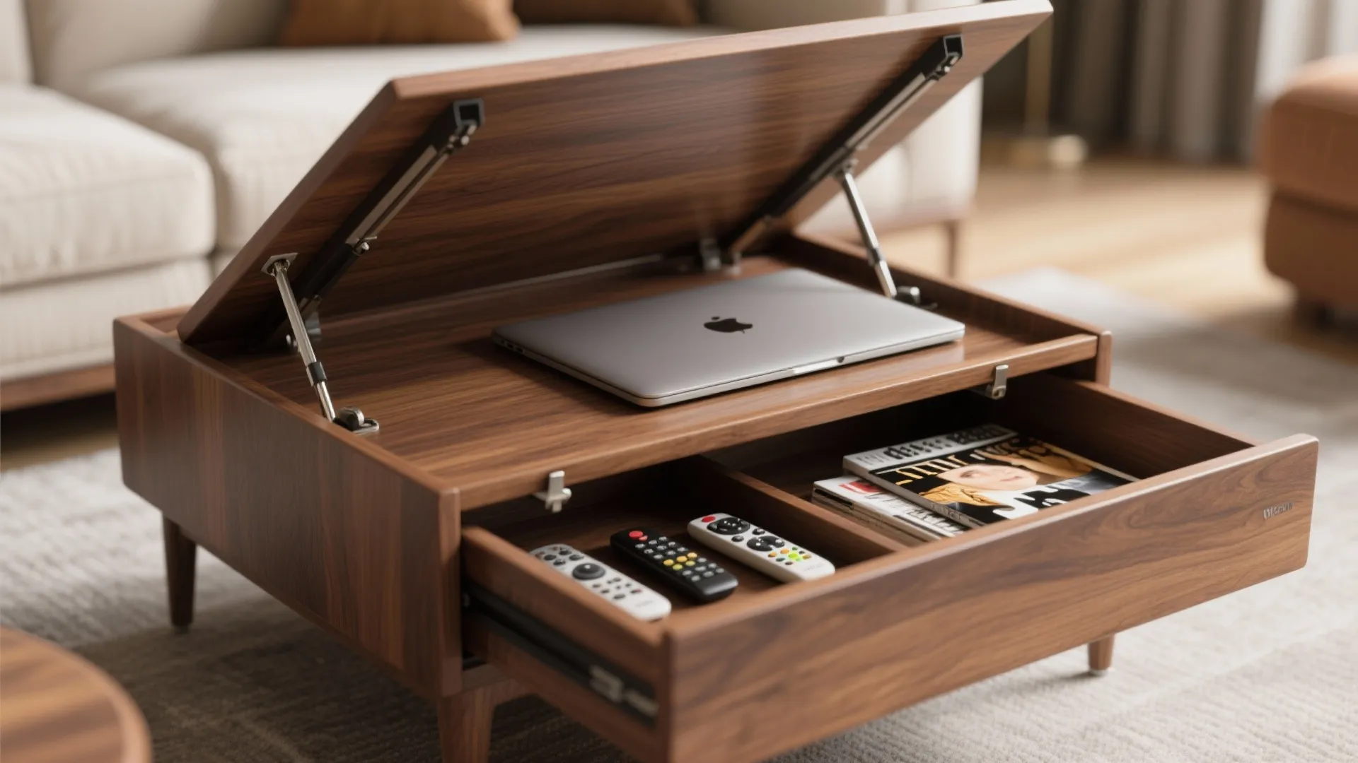 2. Lift-top storage coffee table