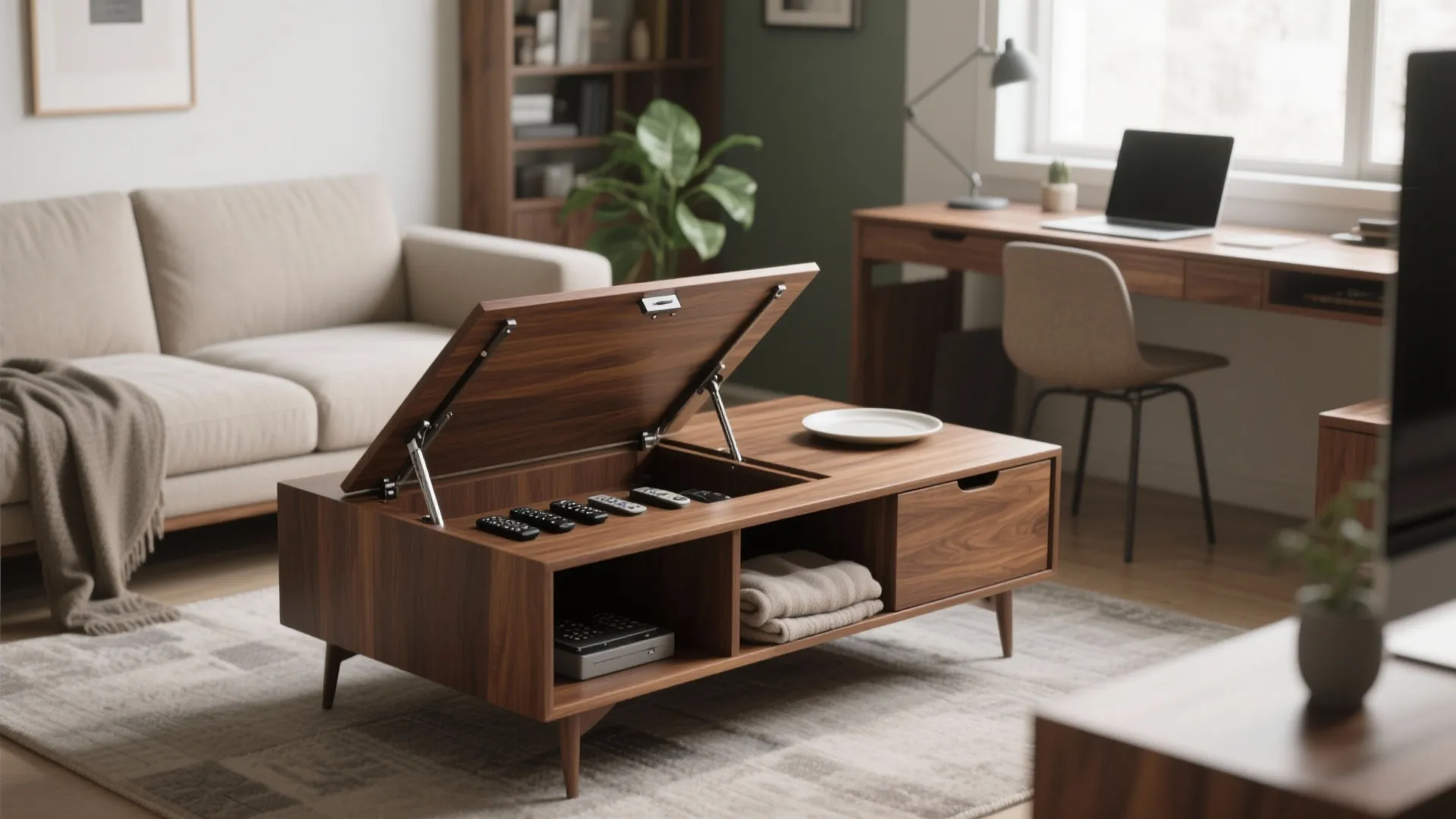 Lift-Top Rectangle with Hidden Storage