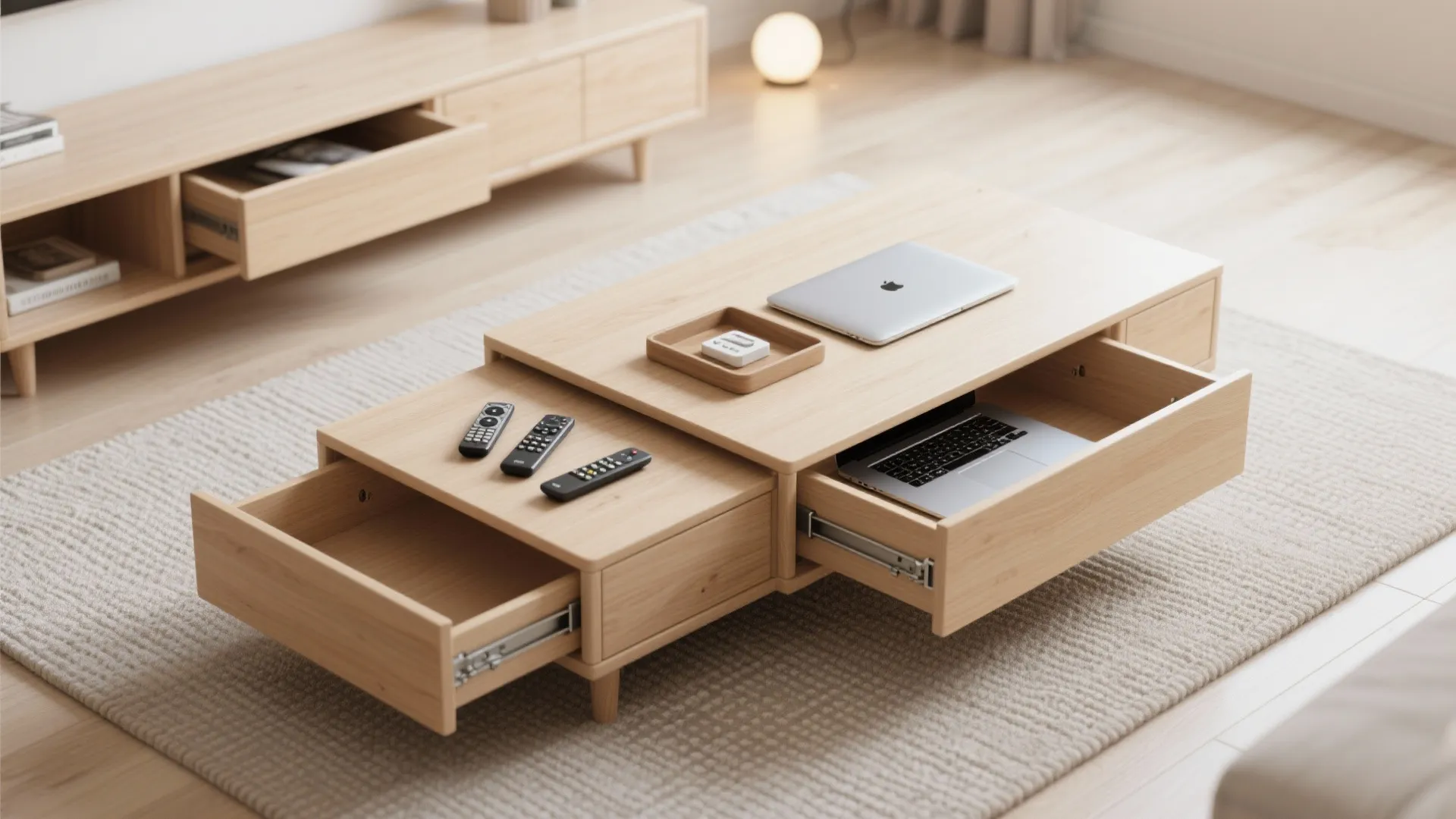 2. Slim-profile Multi-functional Coffee Tables