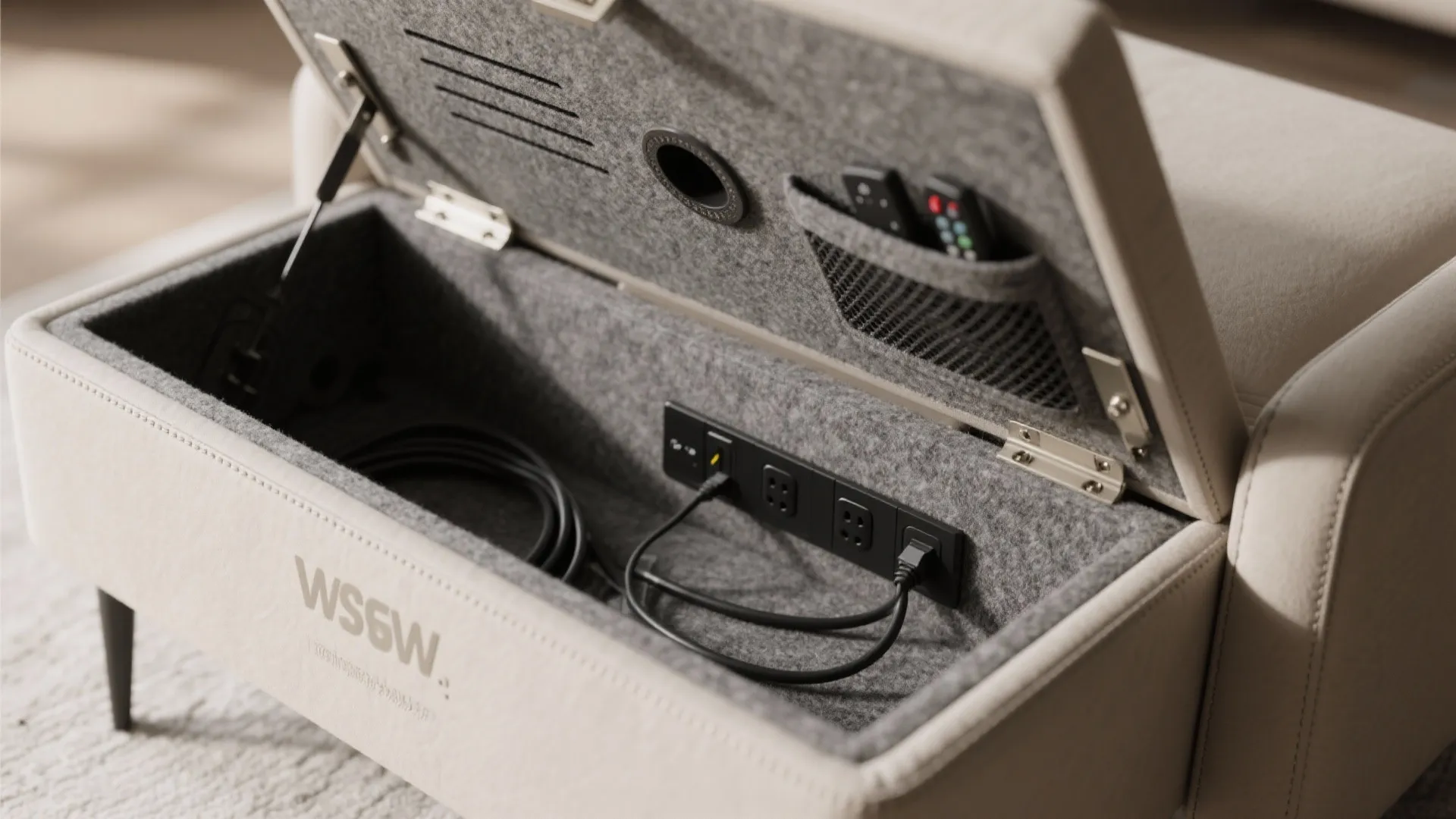 Lift-Top Ottoman with Hidden Tech Hub