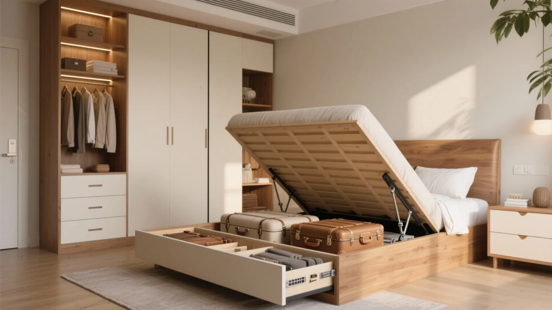 Storage-First Bedrooms with Lift-Up Beds