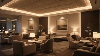 Luxury Hotel Lounge Design with Warm Ambient Lighting