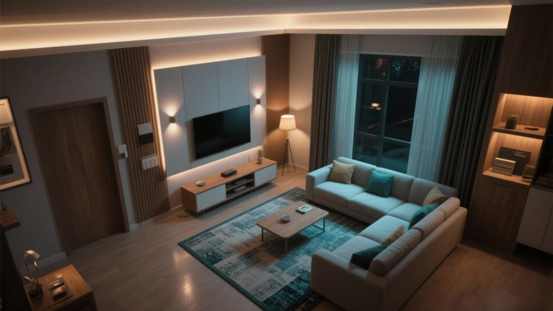 Layered lighting and acoustic comfort