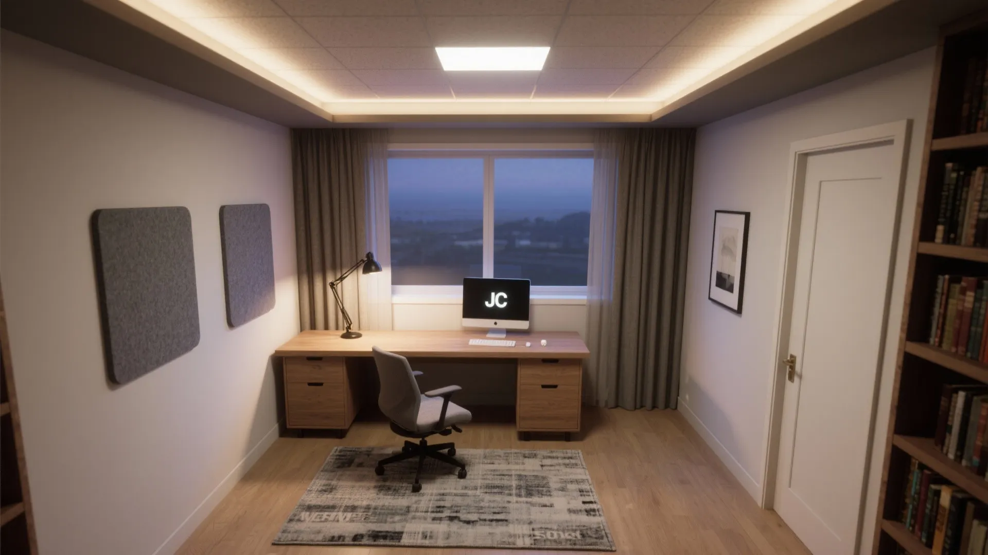 Lighting layers and acoustic comfort for deep focus