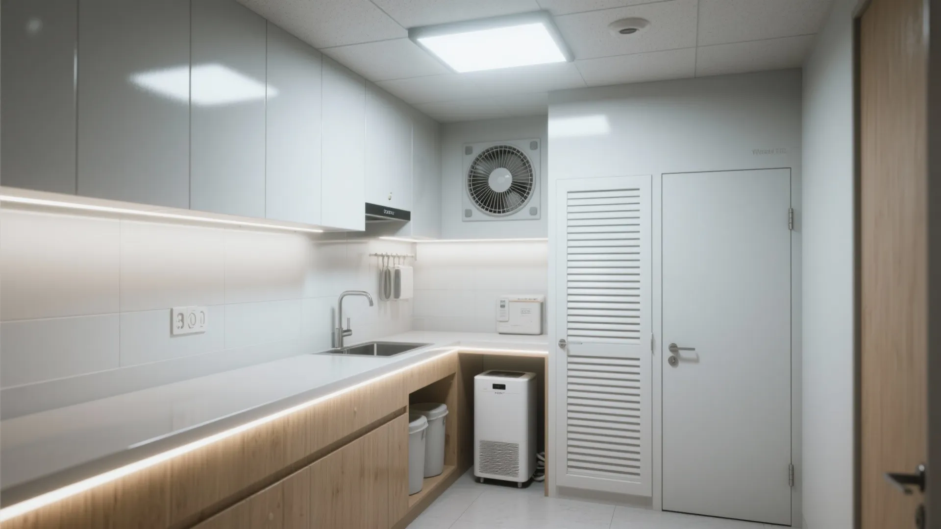Idea 5: Bright task lighting, airflow, and moisture-smart finishes