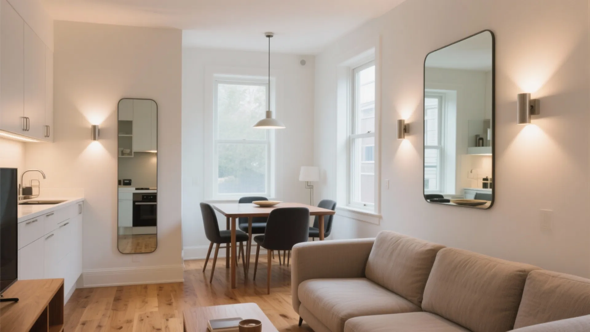 5) Light, color, and reflection: stretch the sense of space