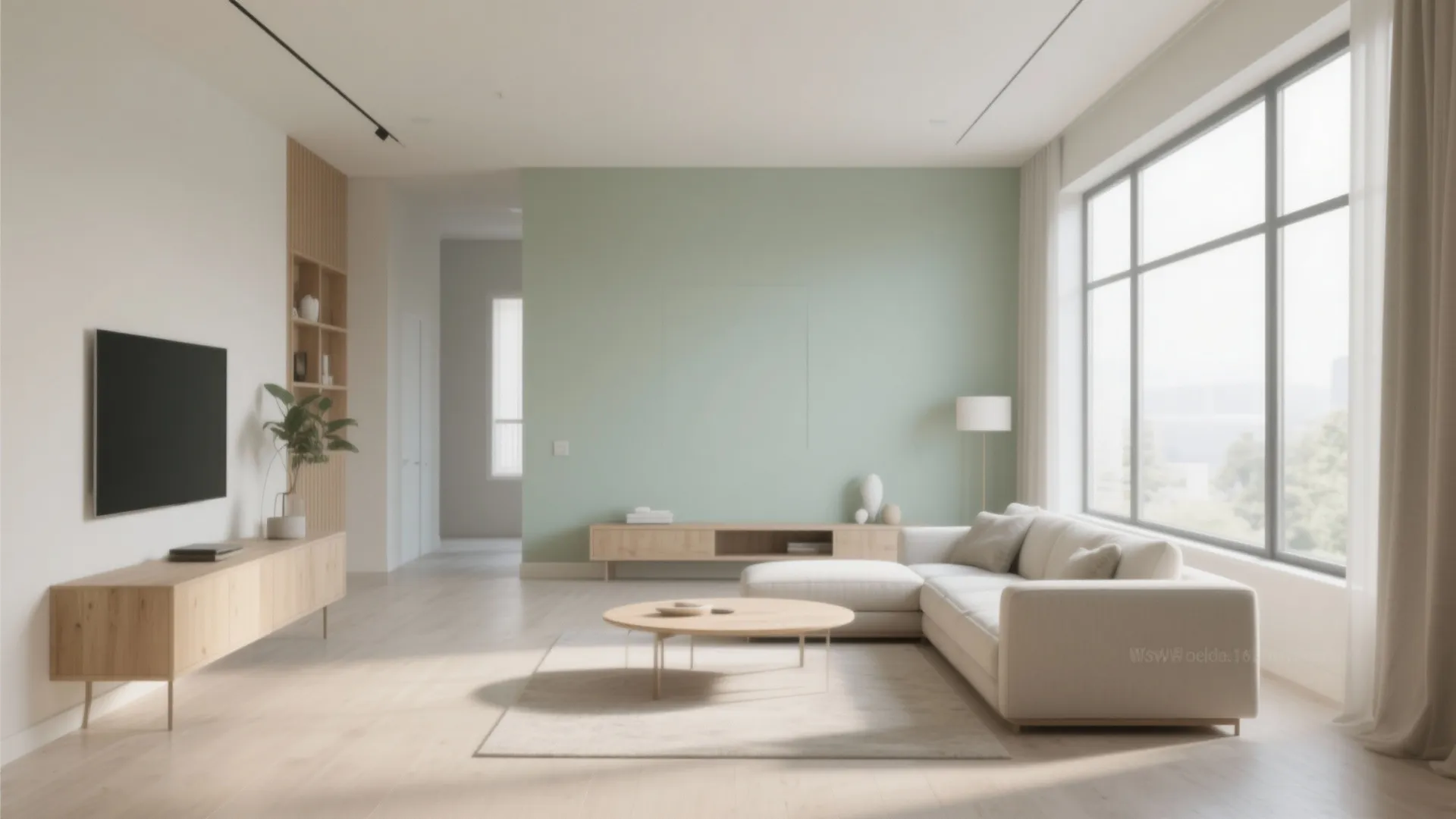 1. Light base, accent walls