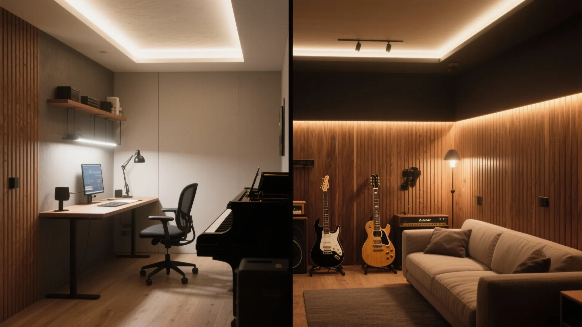 Three-layer lighting for practice and performance