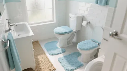 5 Light Blue Bathroom Rug Set Ideas