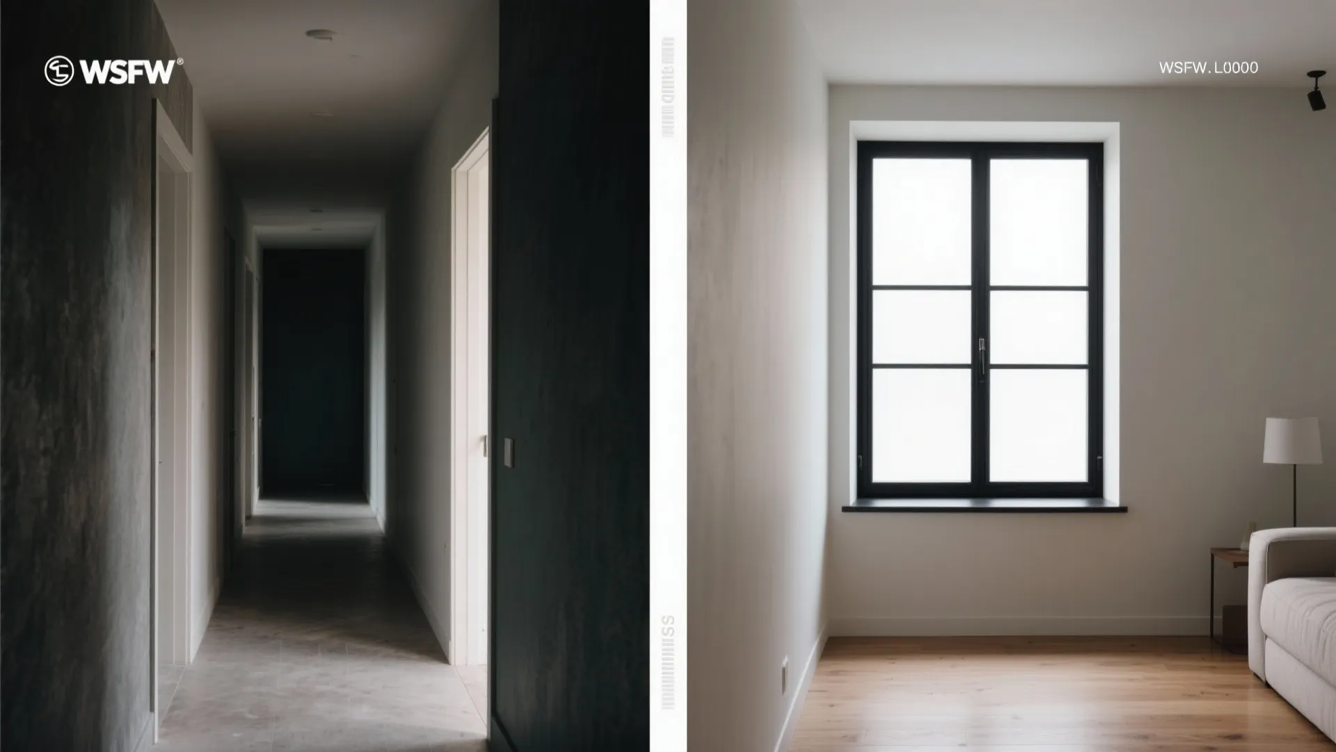 Framed Interior Window for Light Borrowing