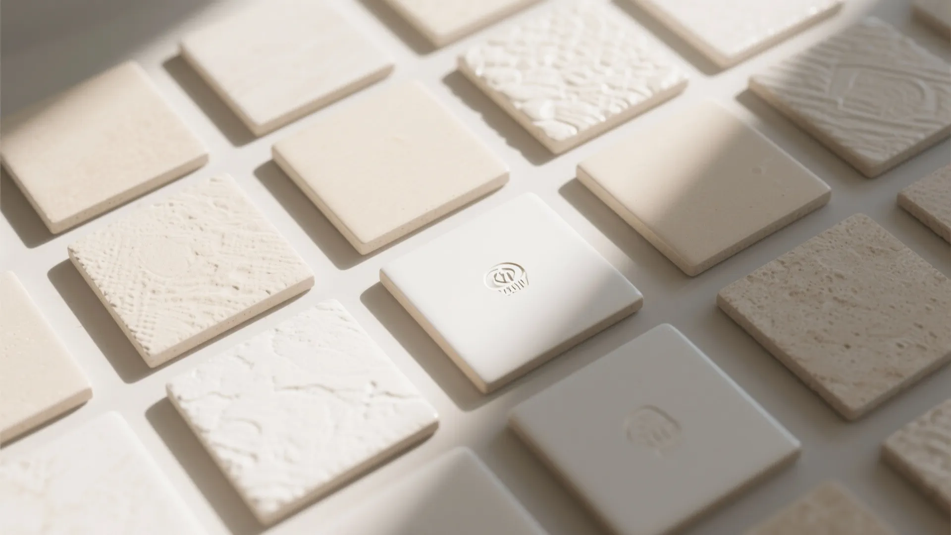 Ceramic tiles with light tones