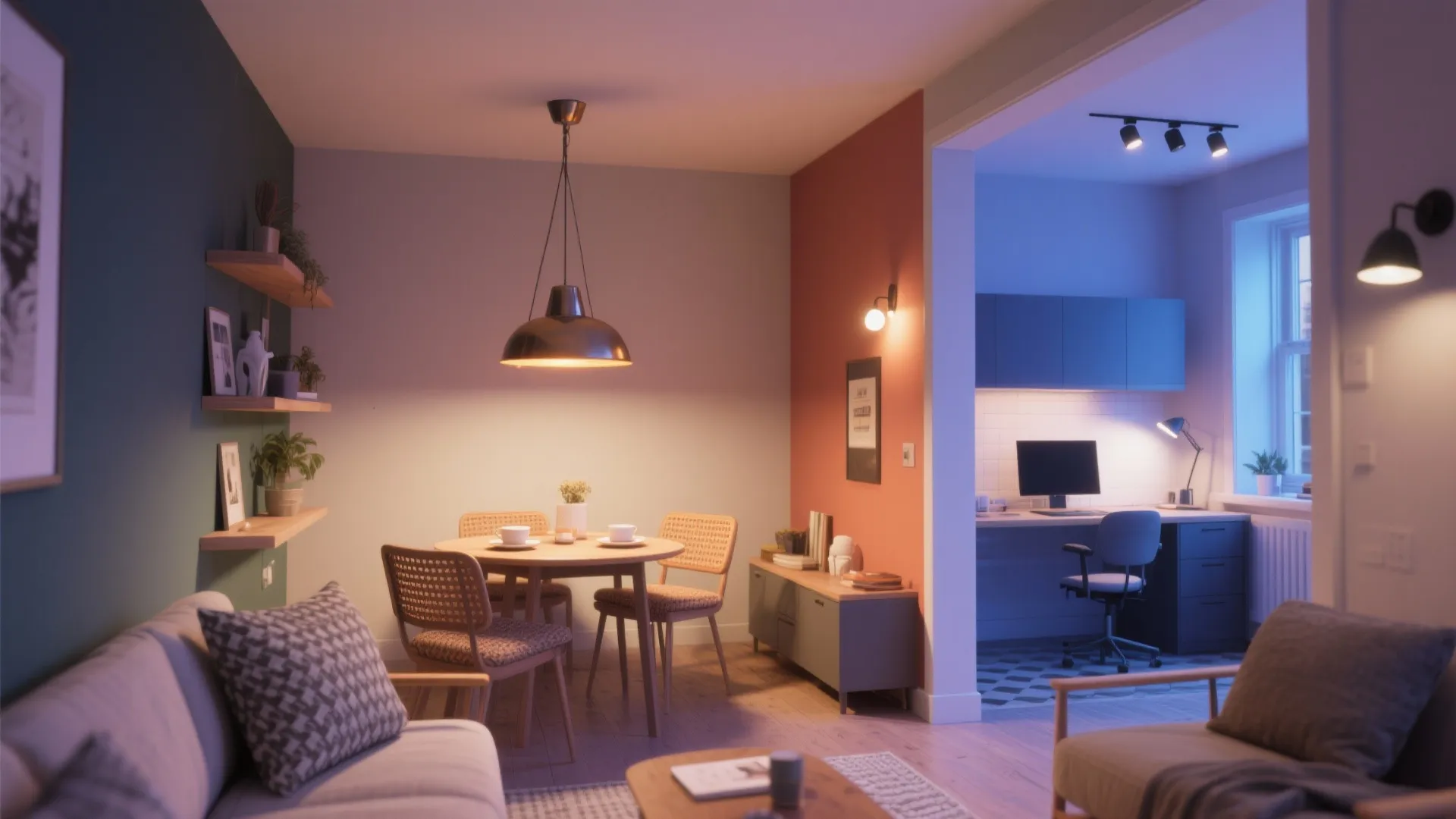 5. Zone with light and color, not walls