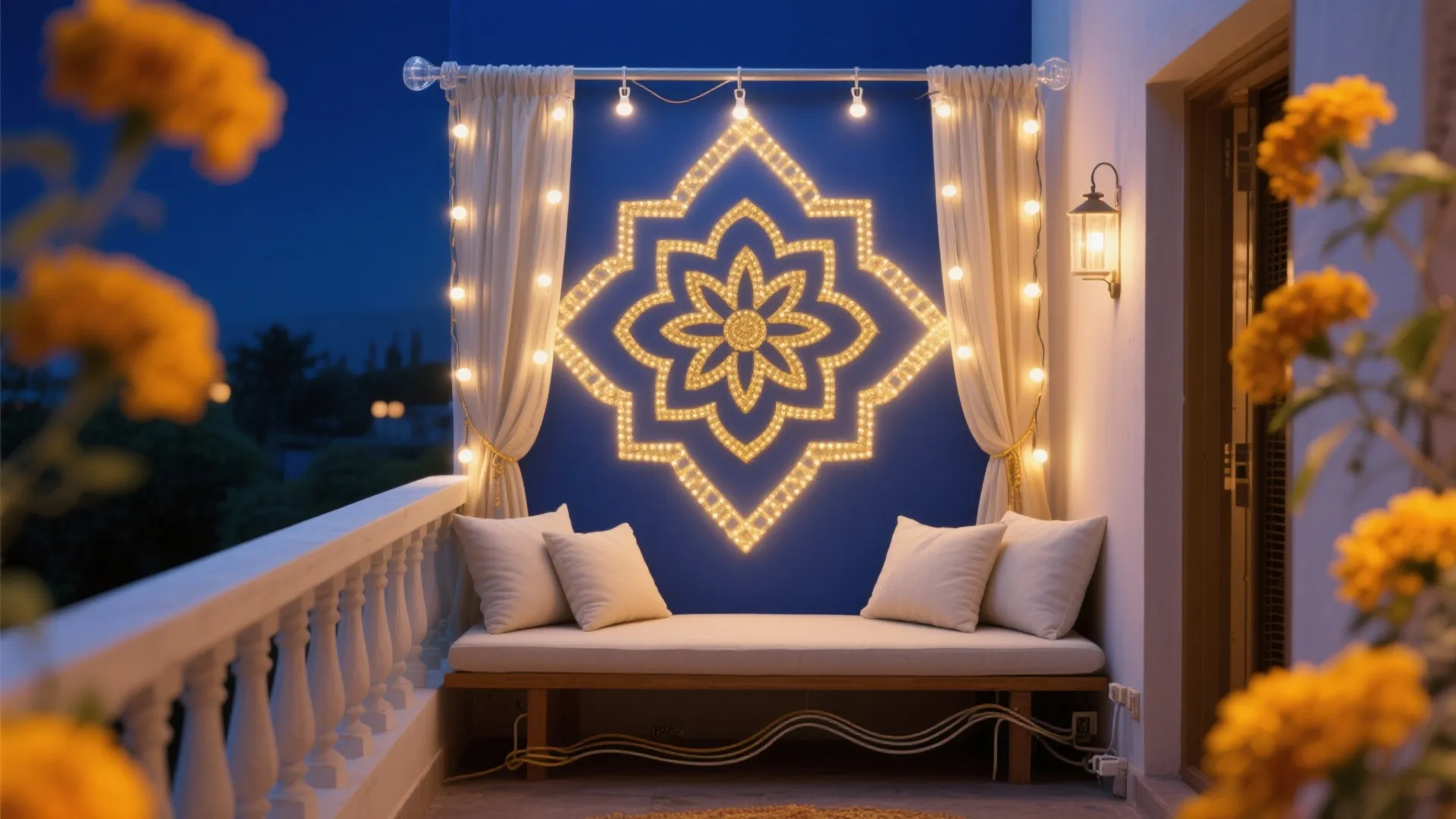 2. Rangoli-inspired light curtain