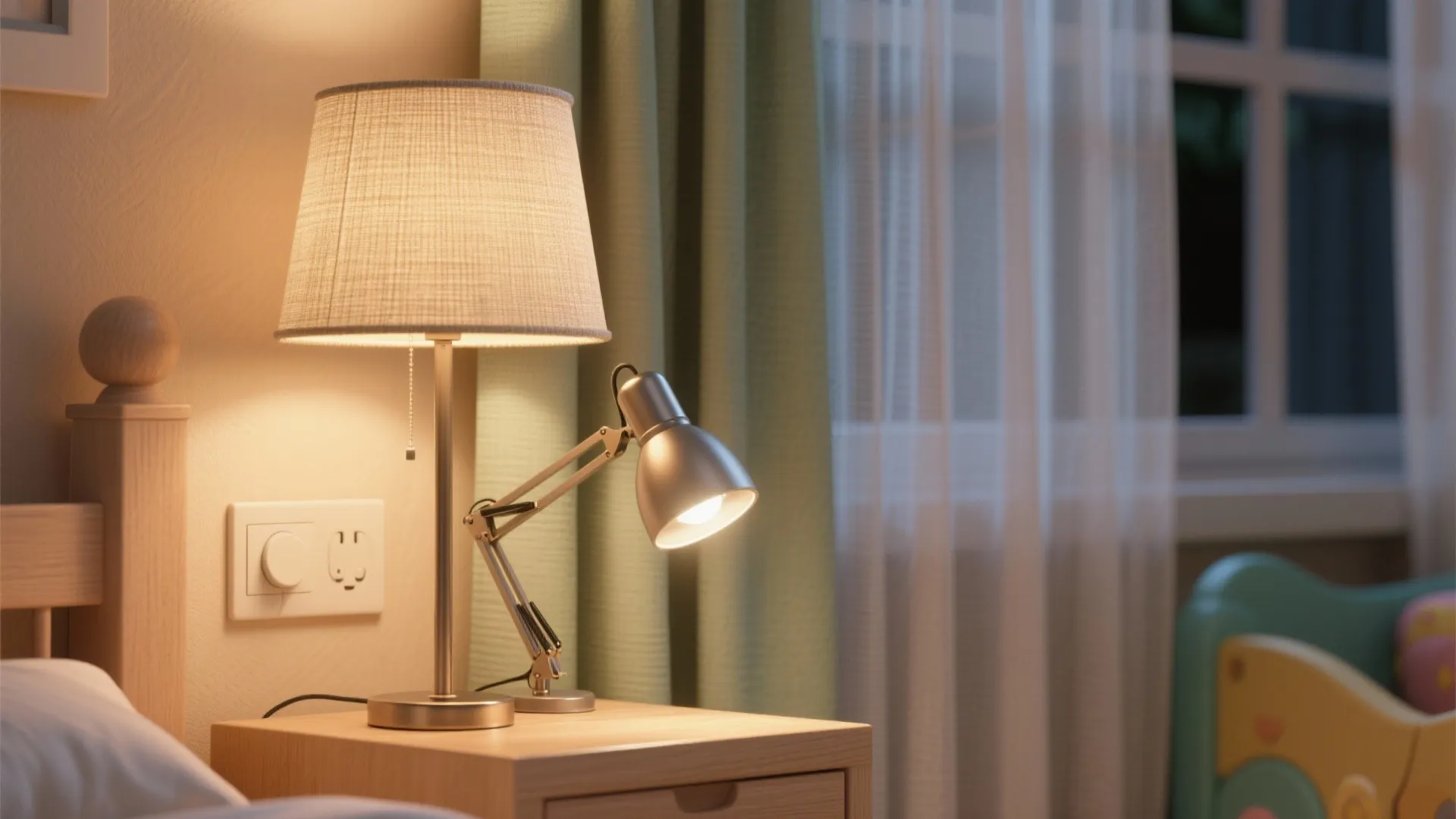 Soft Lighting Layers + Sleep-Ready Curtains