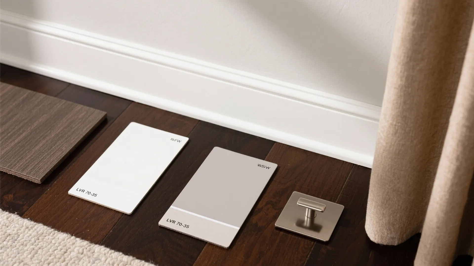 High-contrast baseboards and light walls
