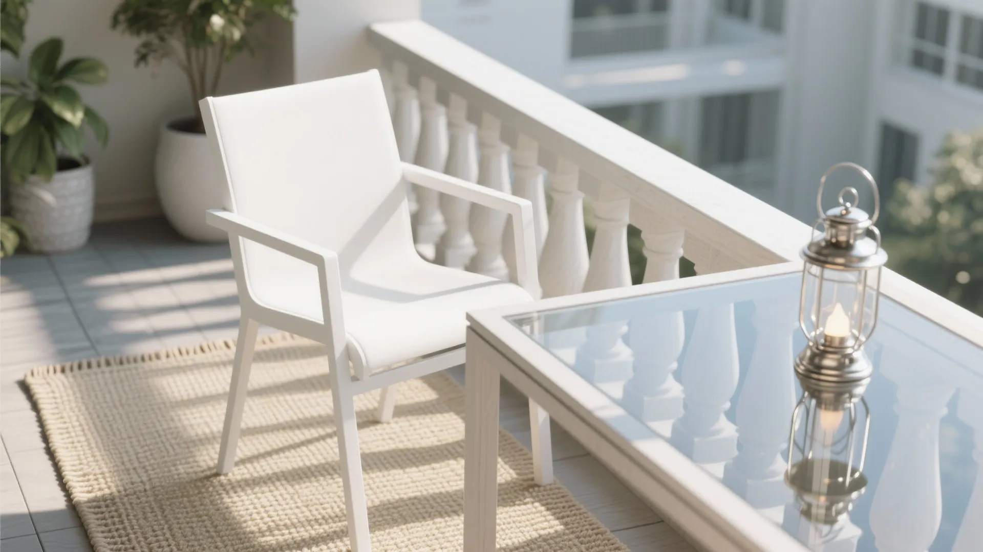 Light palette and reflective finishes to feel bigger