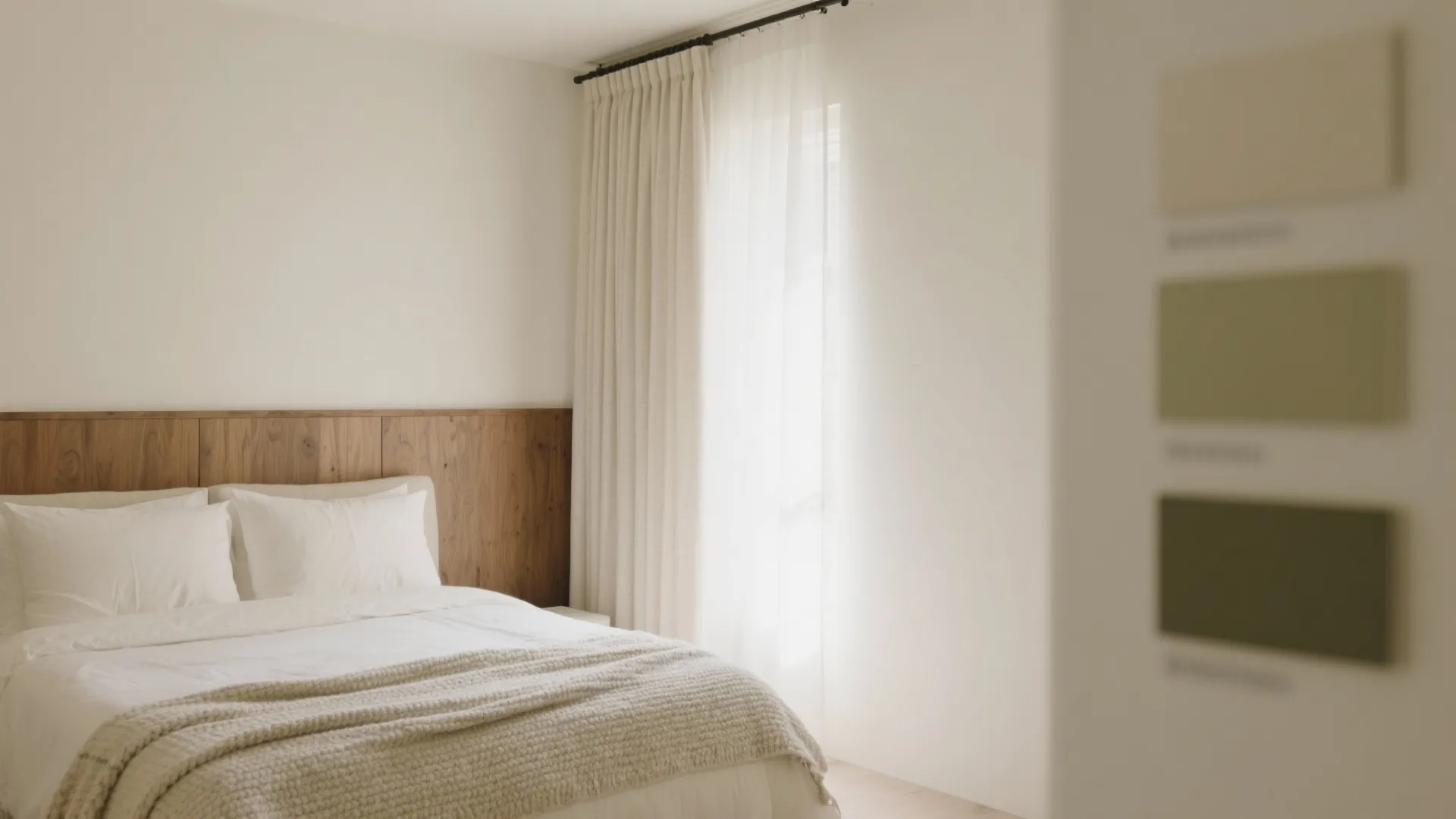 Light Palette, Tall Drapes, and One Focal Wall