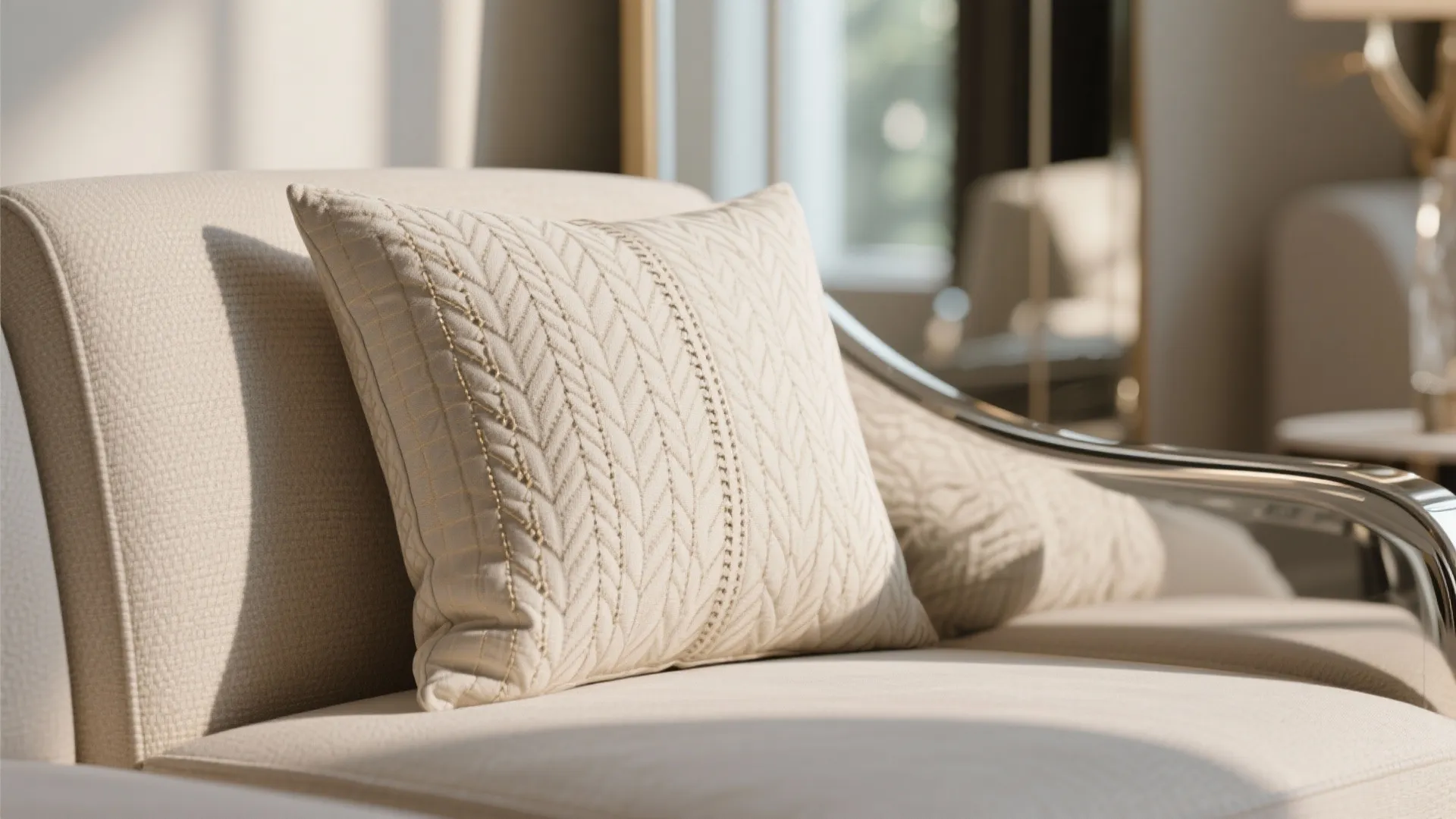 4. Light fabrics, mirrored accents and vertical rhythms