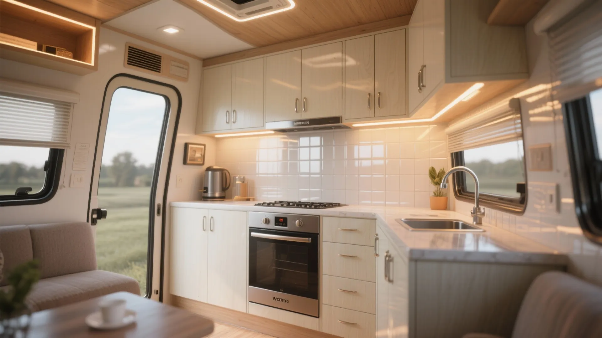 5. Light, reflective finishes and zoned lighting