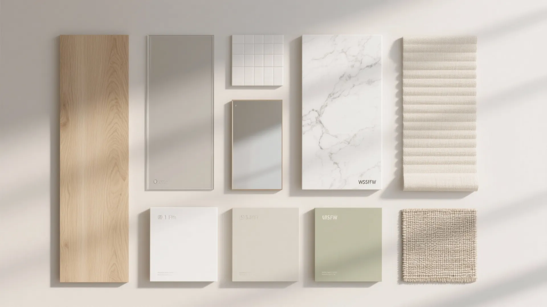 Light, reflective finishes: glass, mirrors, and soft woods