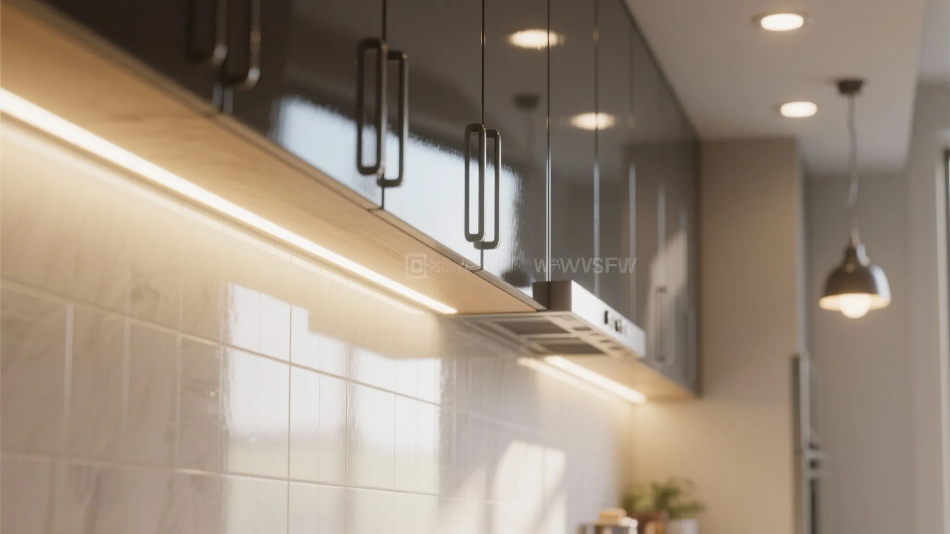 5. Use light, reflective finishes and layered lighting