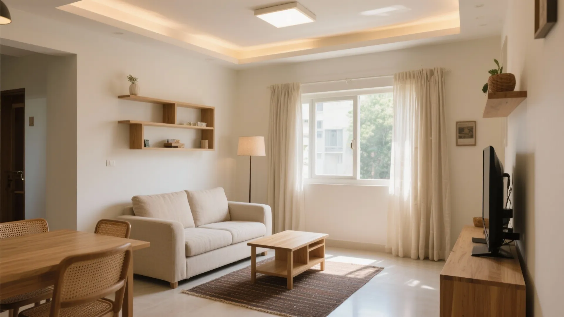 Light-first planning for living-dining flow