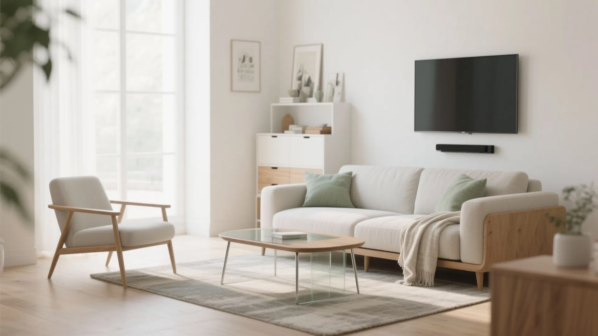 Idea 2: Pick lighter-looking furniture and let the legs show