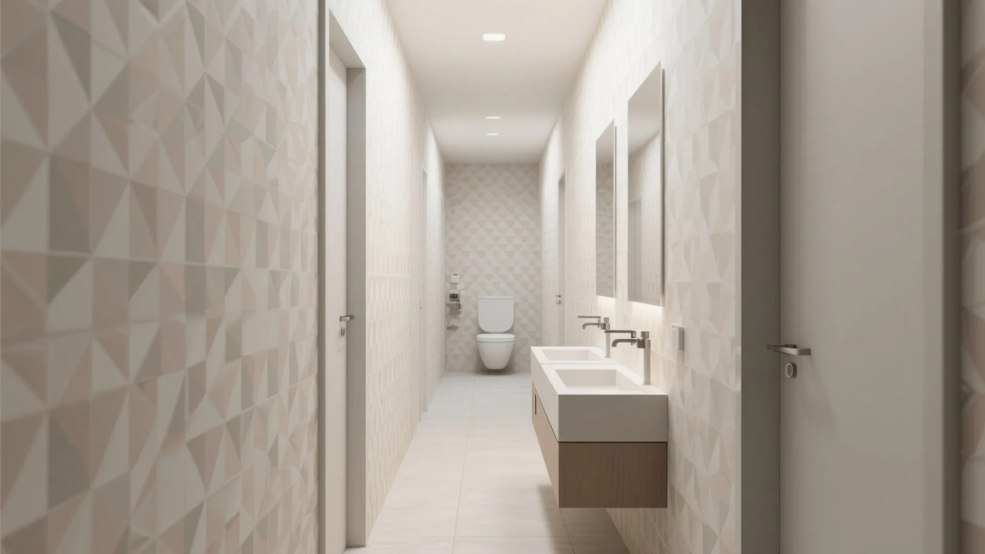 5. Light-Colored Geometric Patterns for Depth