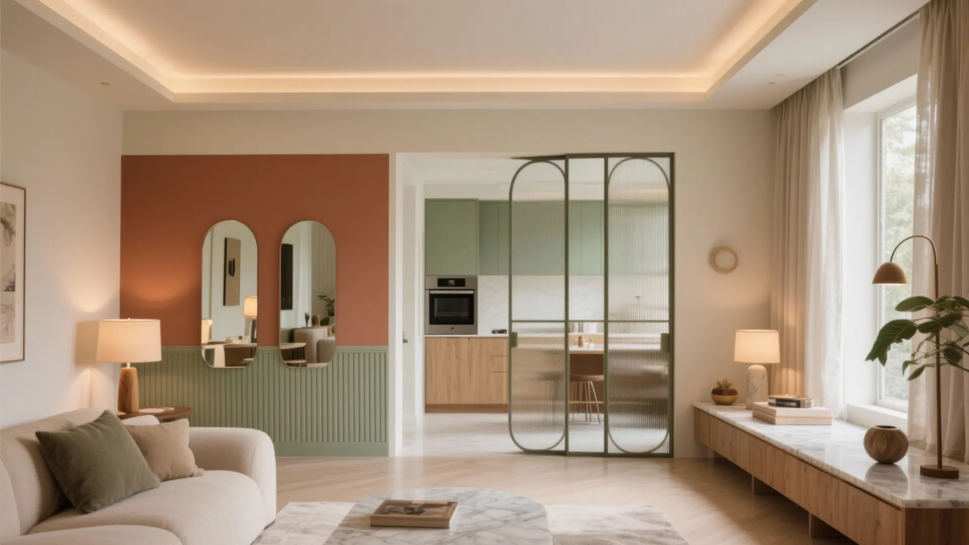 5) Light, Color, and Glass to Visually Expand Space