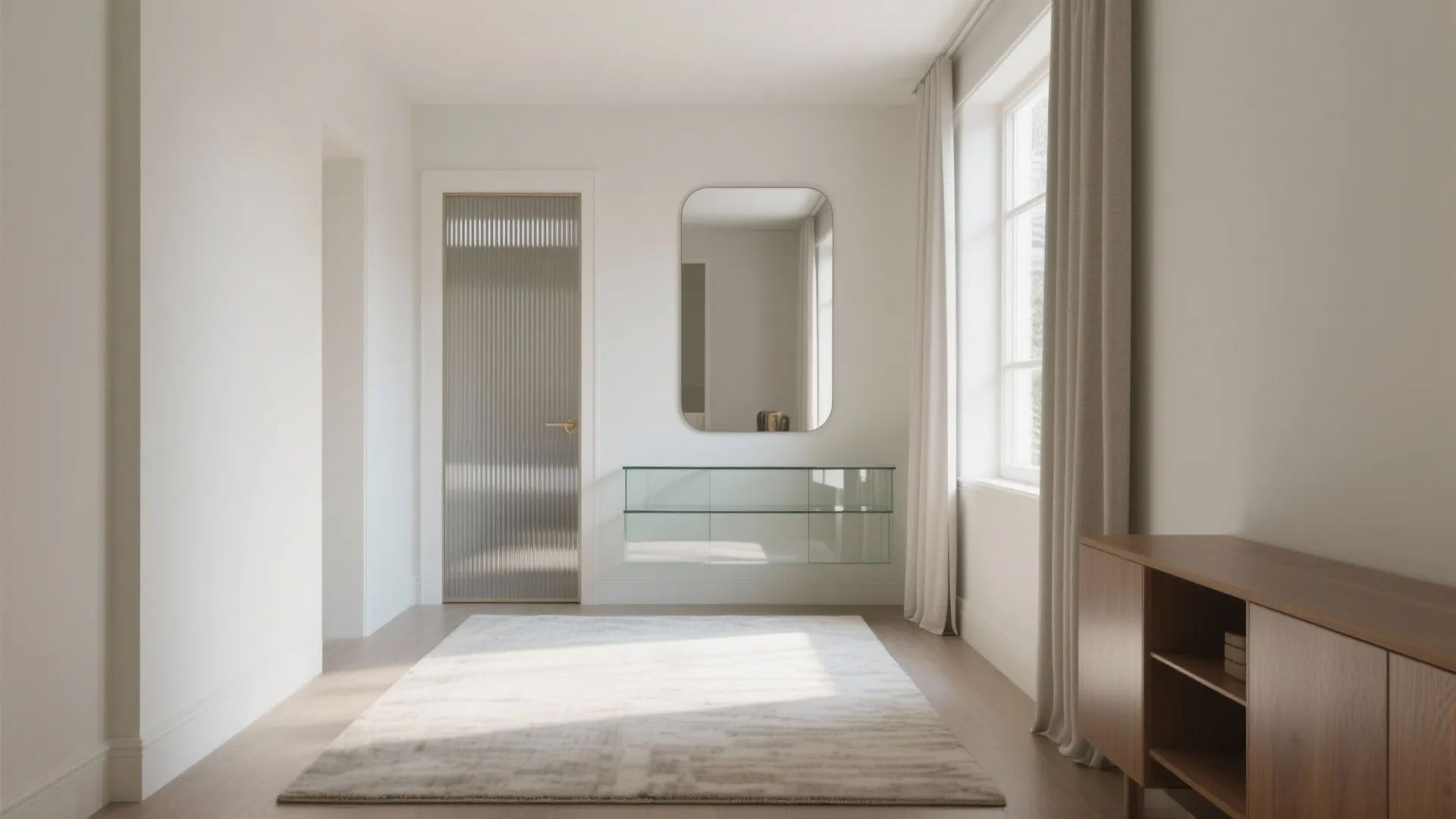 Light, glass, and reflective surfaces to open space