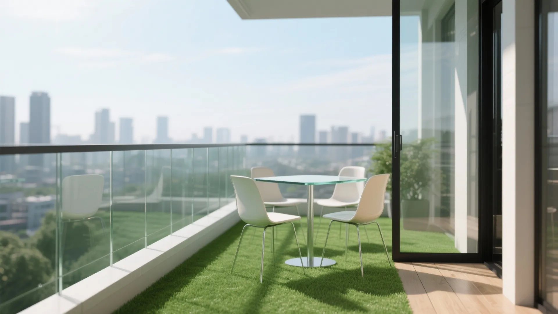 Light and glass for an airier, greener feel