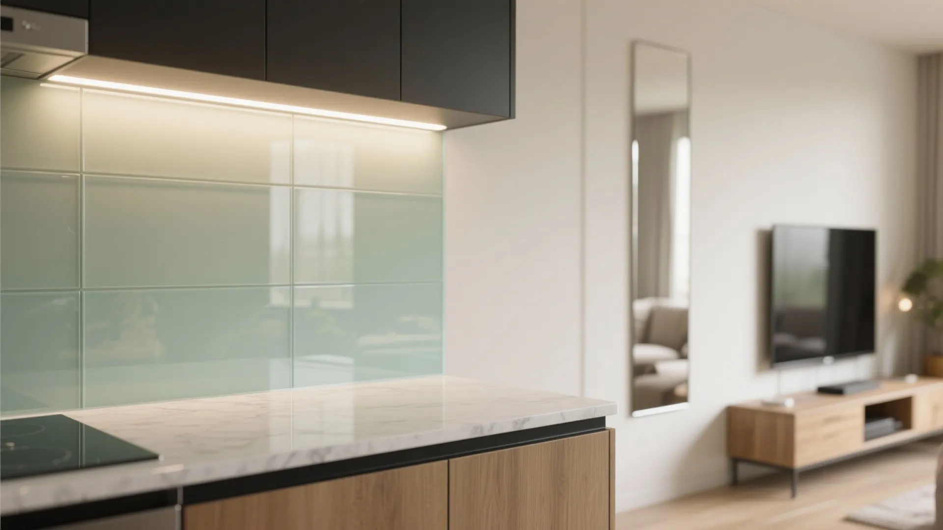 Light, Glass, and Reflective Surfaces to Feel Bigger