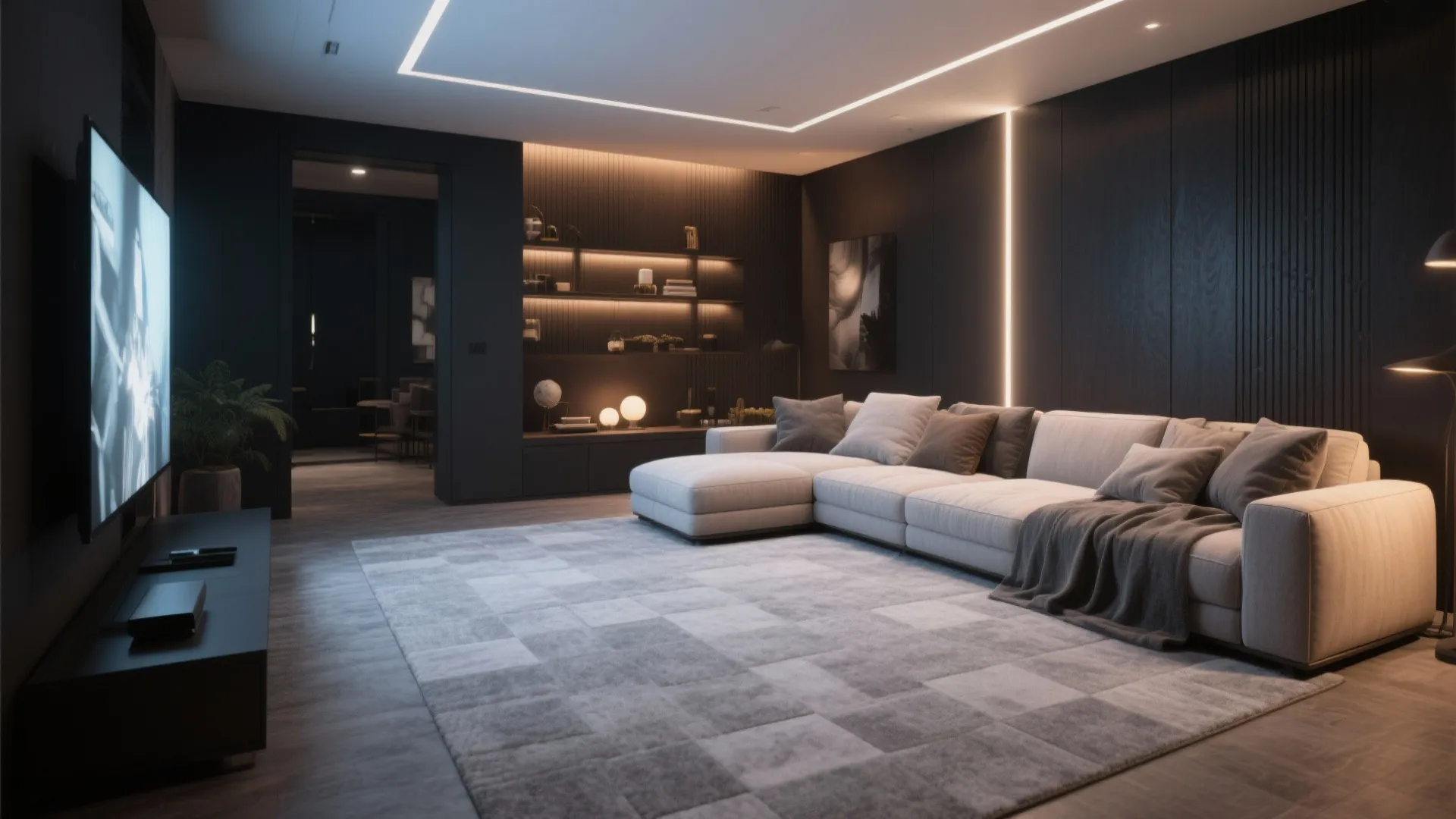 7. Light Gray Carpet Tiles