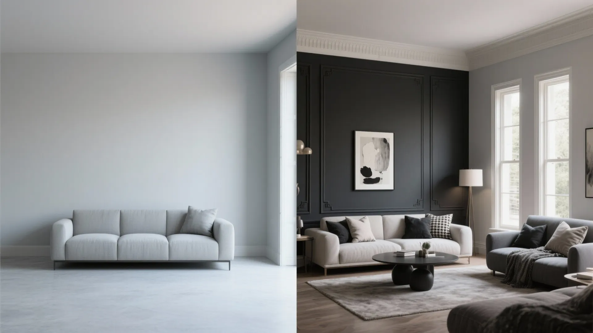 5. Use contrast: a light gray field with deep charcoal accents