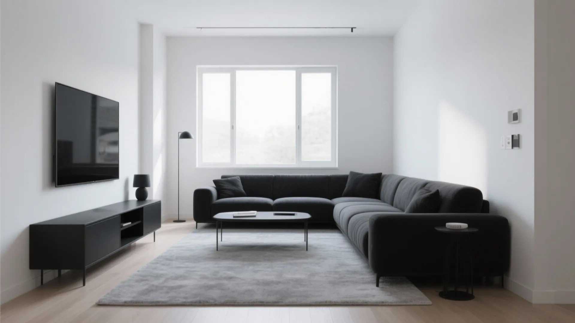 Minimalist Layers with Light Gray Carpet