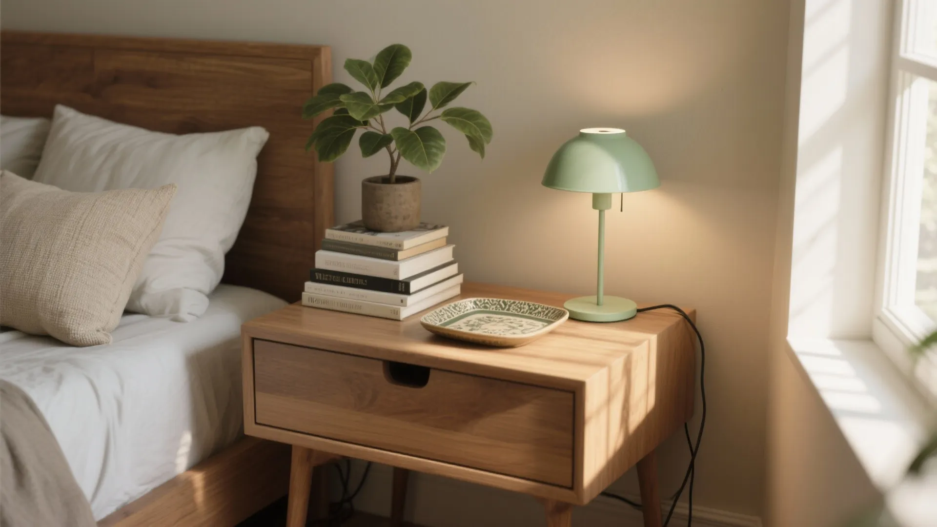 5 Small-Space Ideas with a Light Green Table Lamp