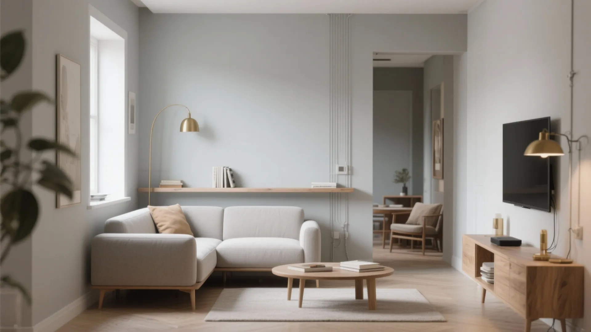 Light Grey Walls with Airy, Space-Saving Layouts