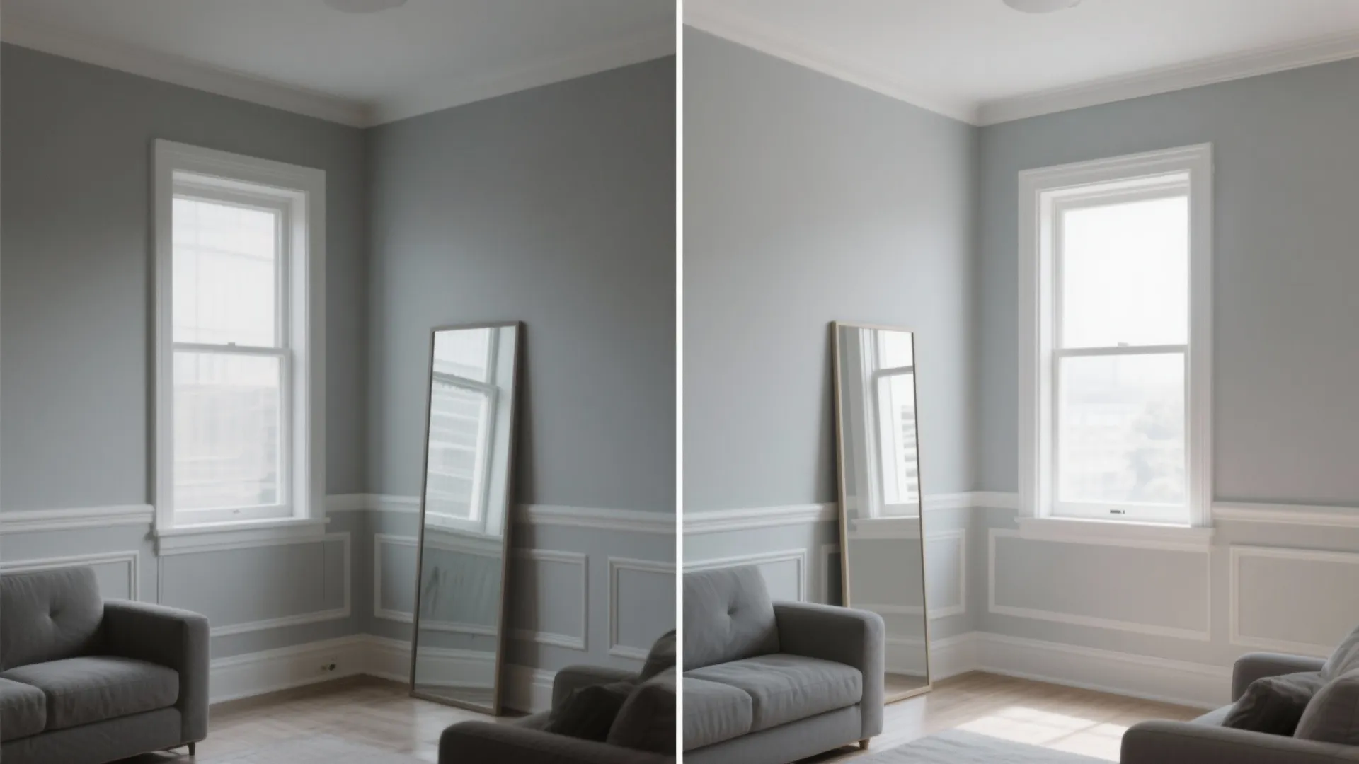 Light Grey Walls, White Trim, and Brightening Tricks