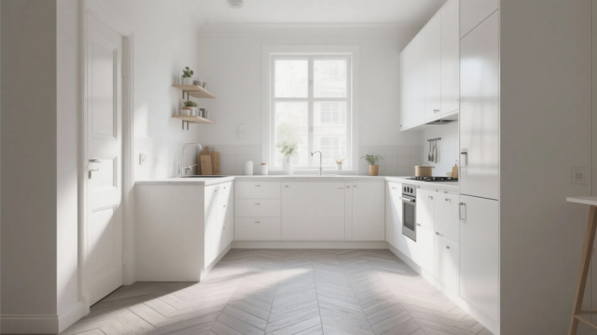 3. Light Grey Herringbone