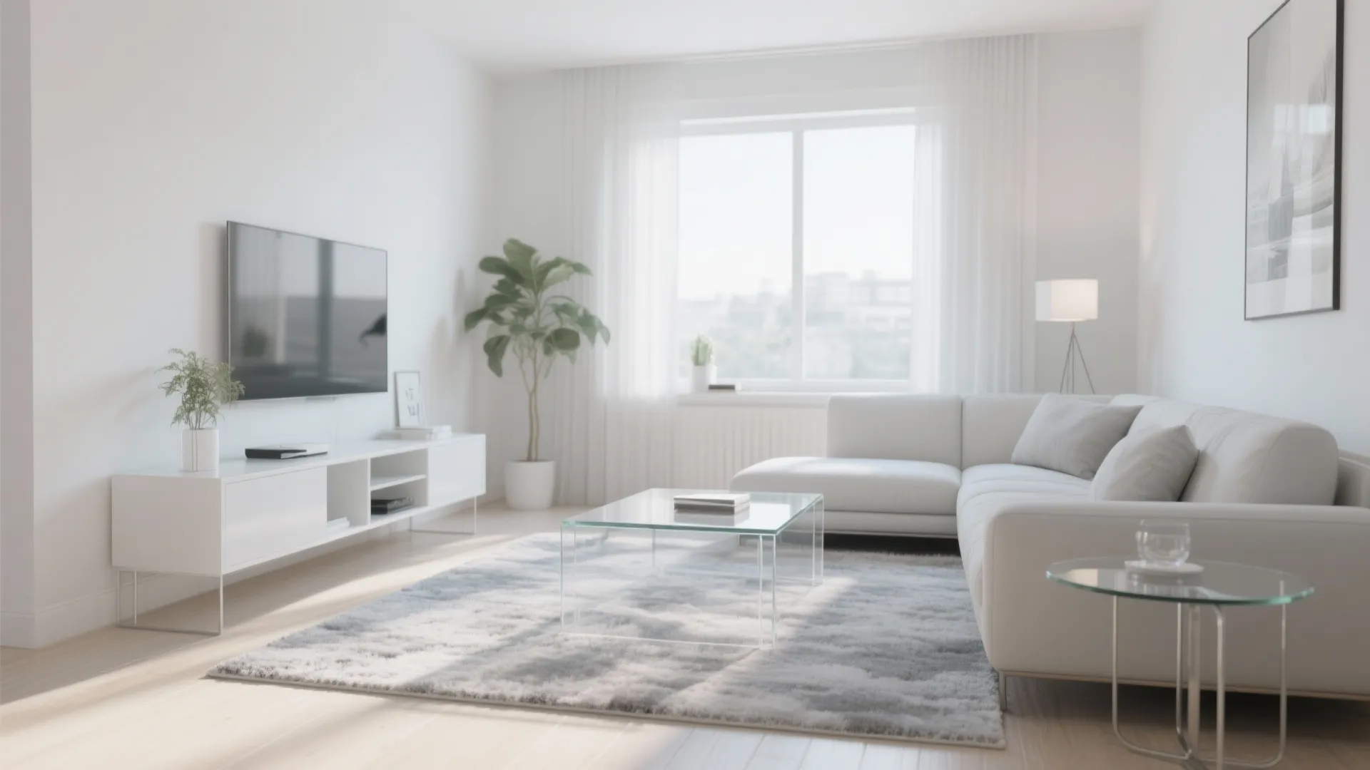 4. Light Grey with Transparent Furniture