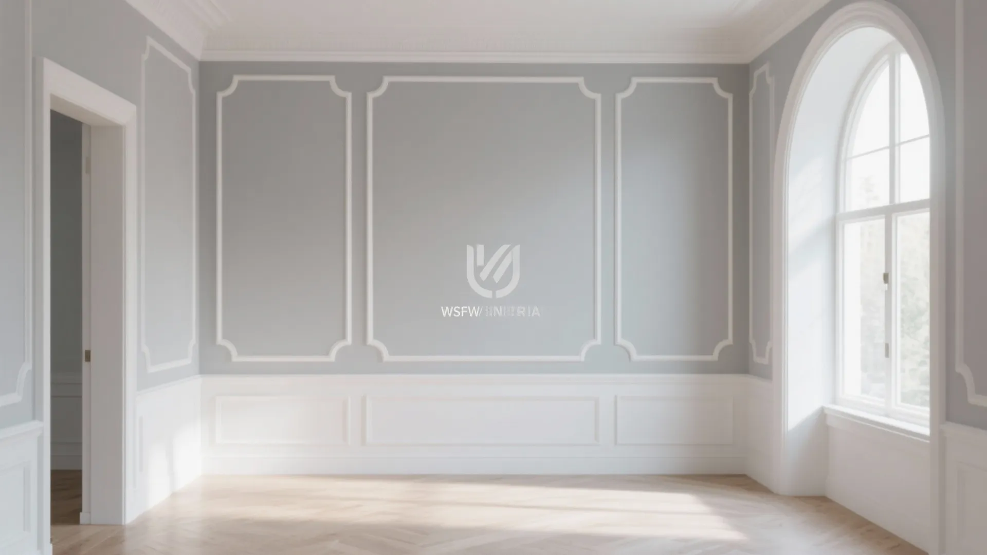 7. Light Grey Walls with White Trims