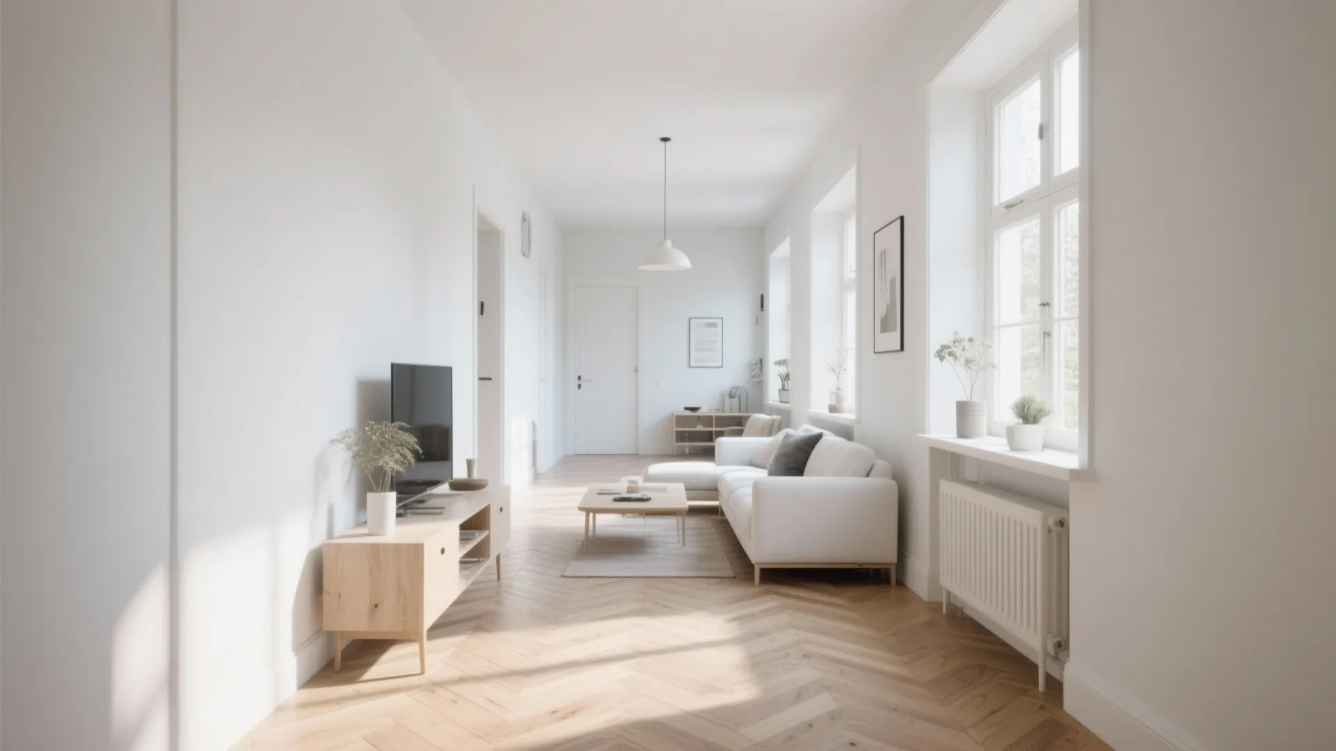 2. Herringbone Pattern with Light Tones