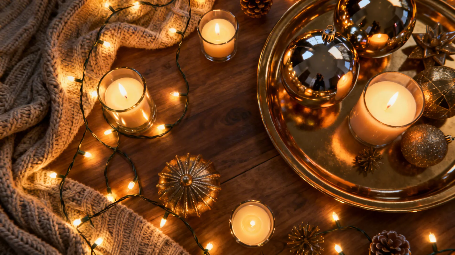 4. Light Layers: String Lights, Candles, and Reflections